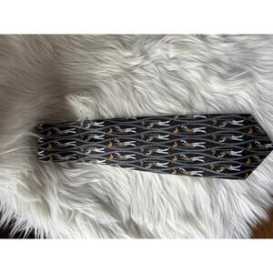 Marco Polo Men's Black Patterned Golf Theme Tie